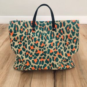 LIKE NEW - CLARE V. Italian Suede Leopard Tote